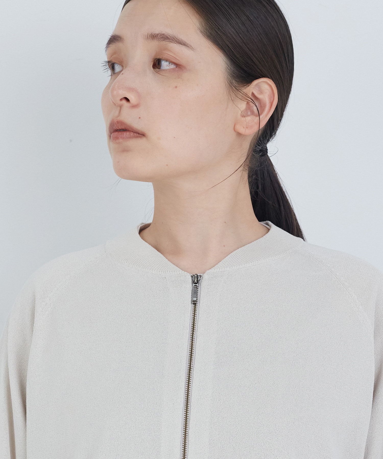 【ADIEU TRISTESSE】ペーパーポリエステルニットブルゾン 詳細画像 ブラック 15