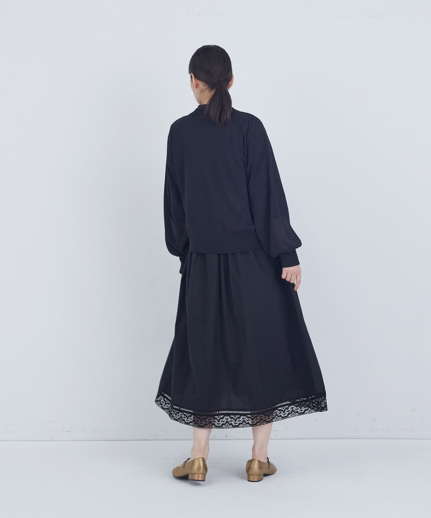 【ADIEU TRISTESSE】ペーパーポリエステルニットブルゾン 詳細画像 ブラック 4