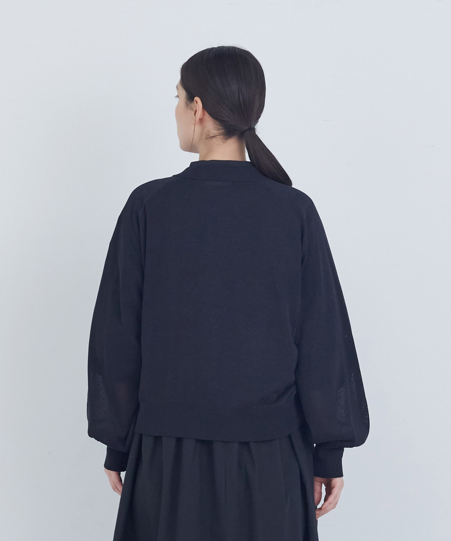 【ADIEU TRISTESSE】ペーパーポリエステルニットブルゾン 詳細画像 ブラック 7