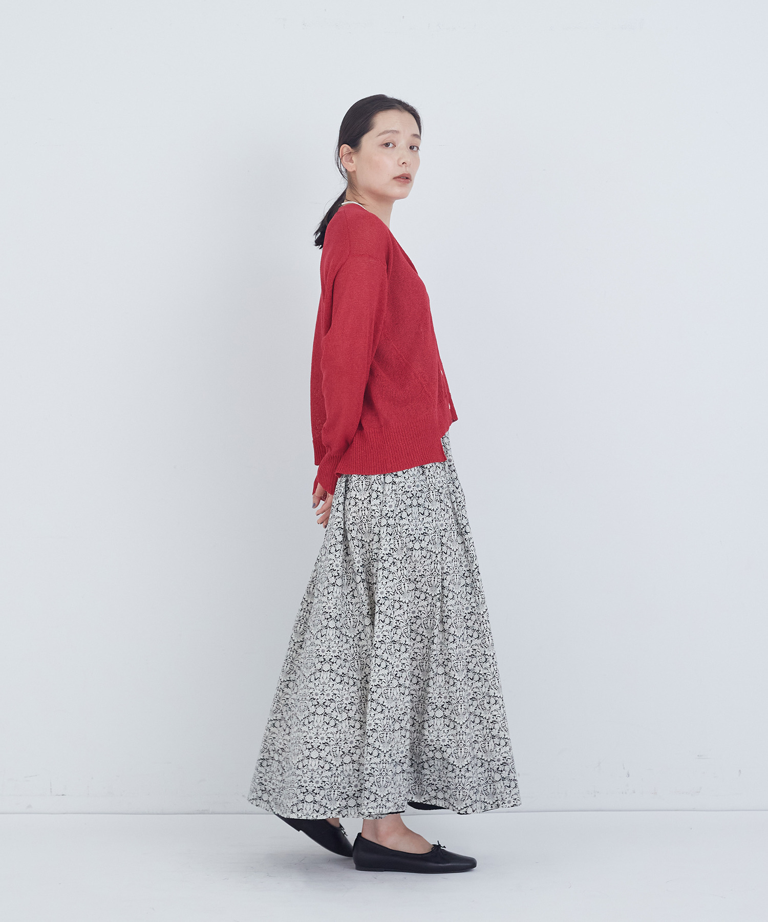 【ADIEU TRISTESSE】TSUMUGI　Vカーディガン 詳細画像 レッド 2