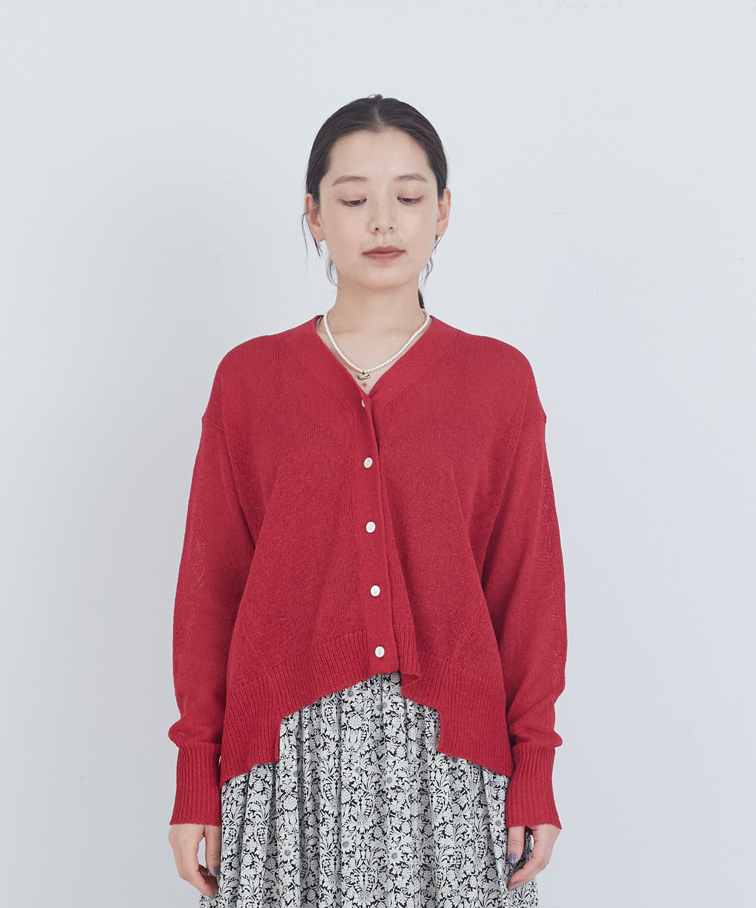 【ADIEU TRISTESSE】TSUMUGI　Vカーディガン 詳細画像 レッド 4