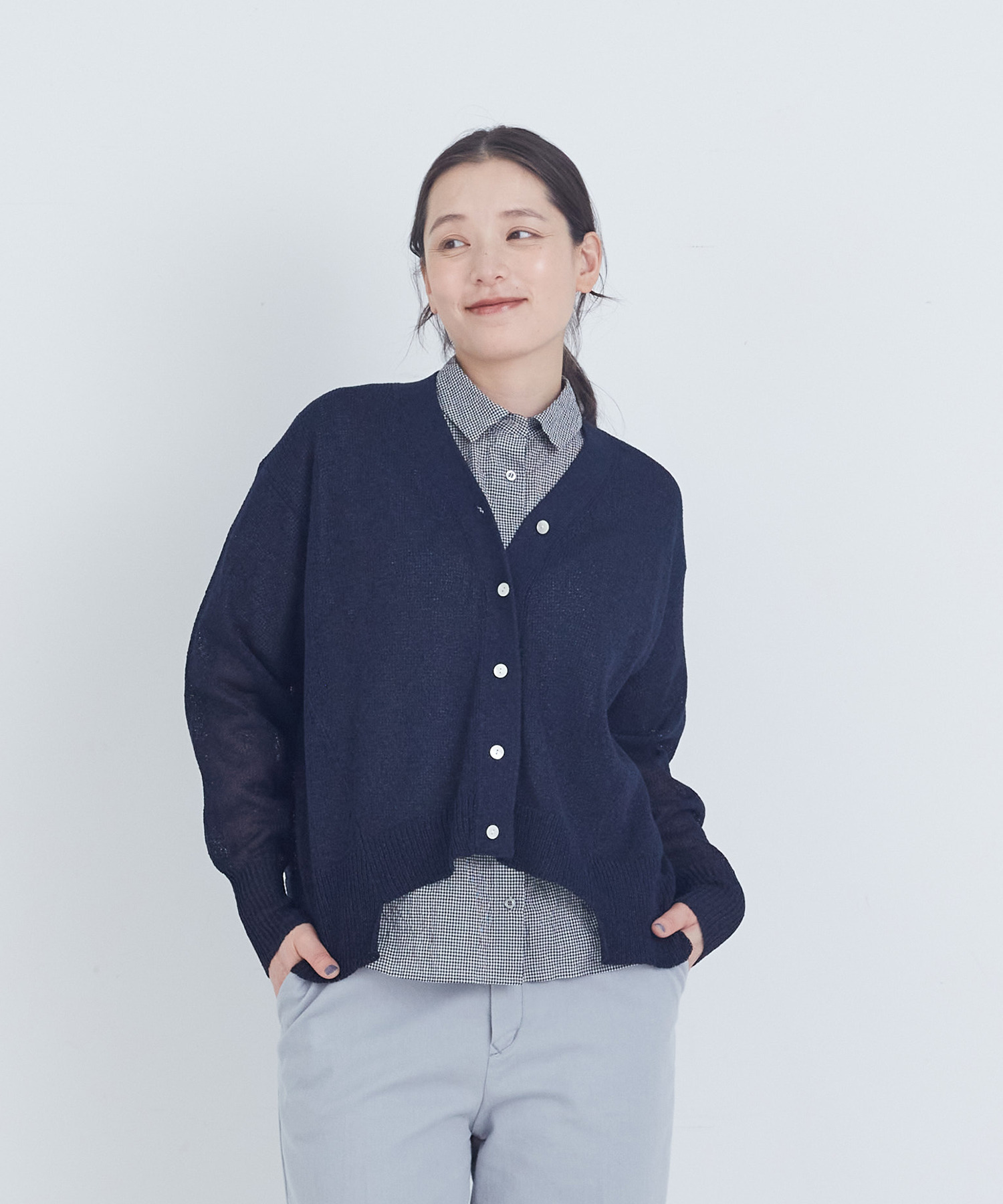 【ADIEU TRISTESSE】TSUMUGI　Vカーディガン 詳細画像 ネイビー 1