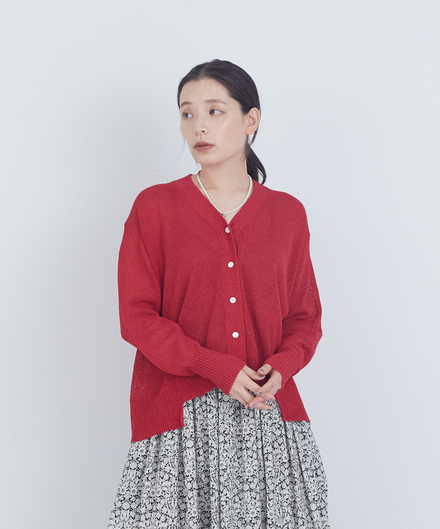 【ADIEU TRISTESSE】TSUMUGI　Vカーディガン 詳細画像 レッド 1