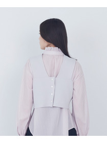 【ADIEU TRISTESSE】【2way】COTTON SURFミラノリブビスチェ風ベスト 詳細画像 ブラック 17