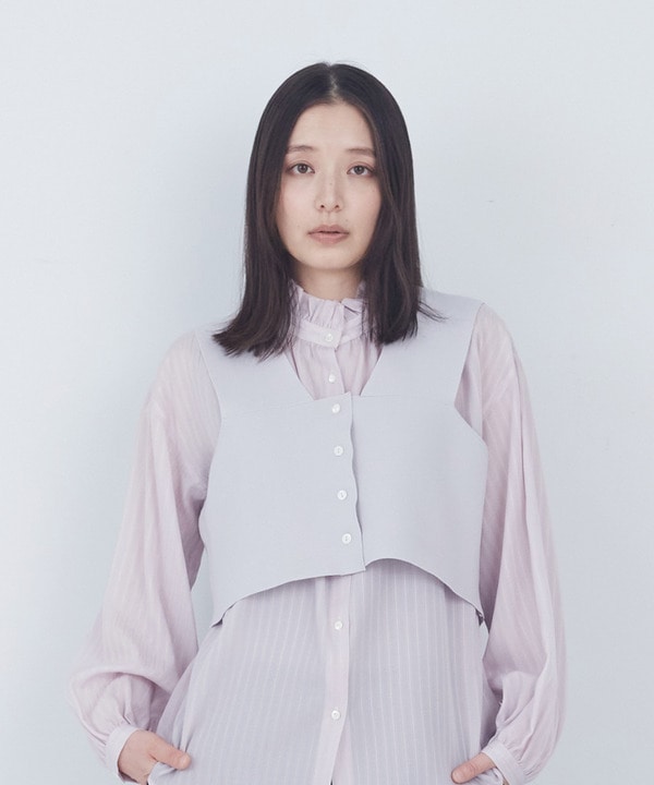 【ADIEU TRISTESSE】【2way】COTTON SURFミラノリブビスチェ風ベスト