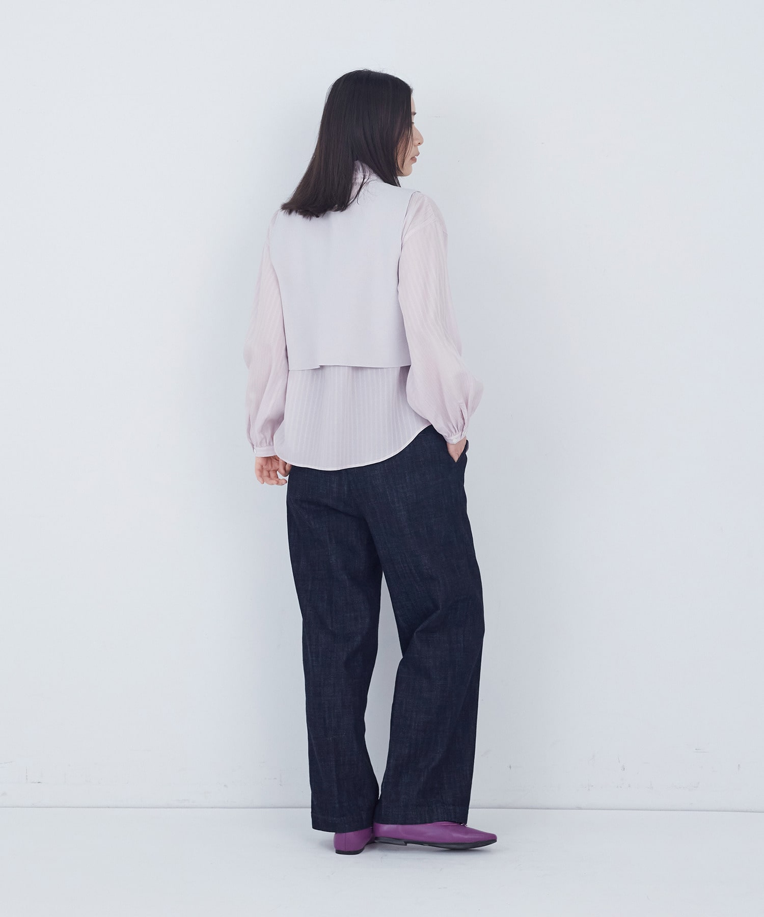 【ADIEU TRISTESSE】【2way】COTTON SURFミラノリブビスチェ風ベスト 詳細画像 ブラック 12