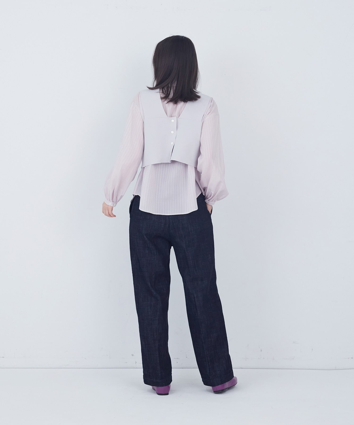 【ADIEU TRISTESSE】【2way】COTTON SURFミラノリブビスチェ風ベスト 詳細画像 ブラック 14