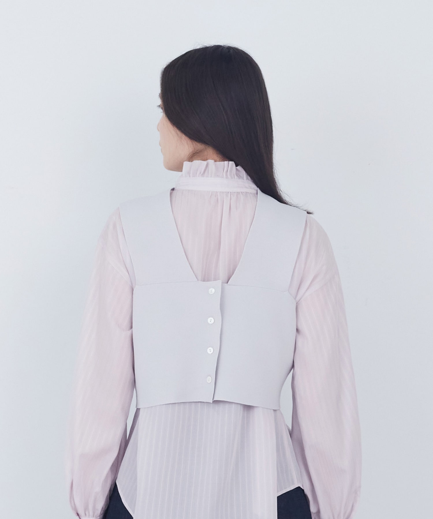 【ADIEU TRISTESSE】【2way】COTTON SURFミラノリブビスチェ風ベスト 詳細画像 ブラック 17