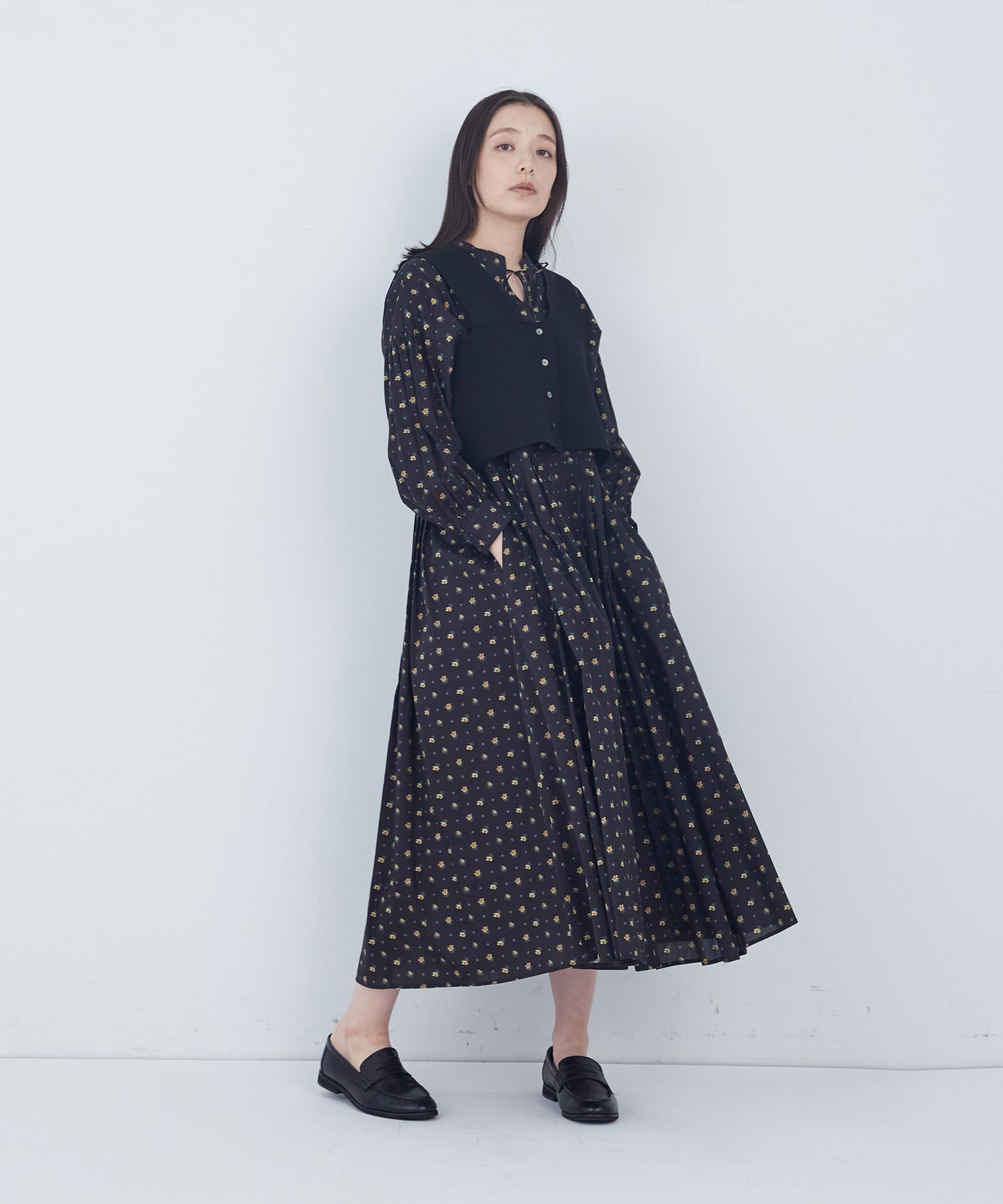 【ADIEU TRISTESSE】【2way】COTTON SURFミラノリブビスチェ風ベスト 詳細画像 ブラック 2