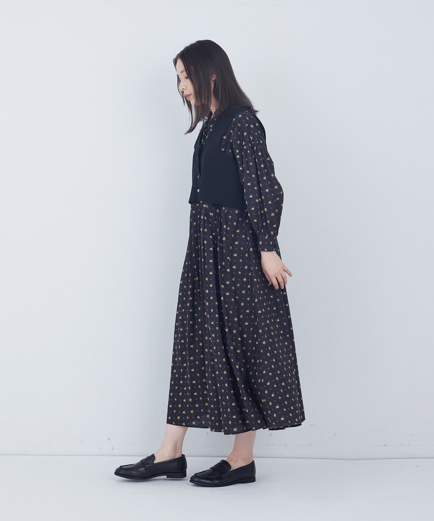 【ADIEU TRISTESSE】【2way】COTTON SURFミラノリブビスチェ風ベスト 詳細画像 ブラック 3