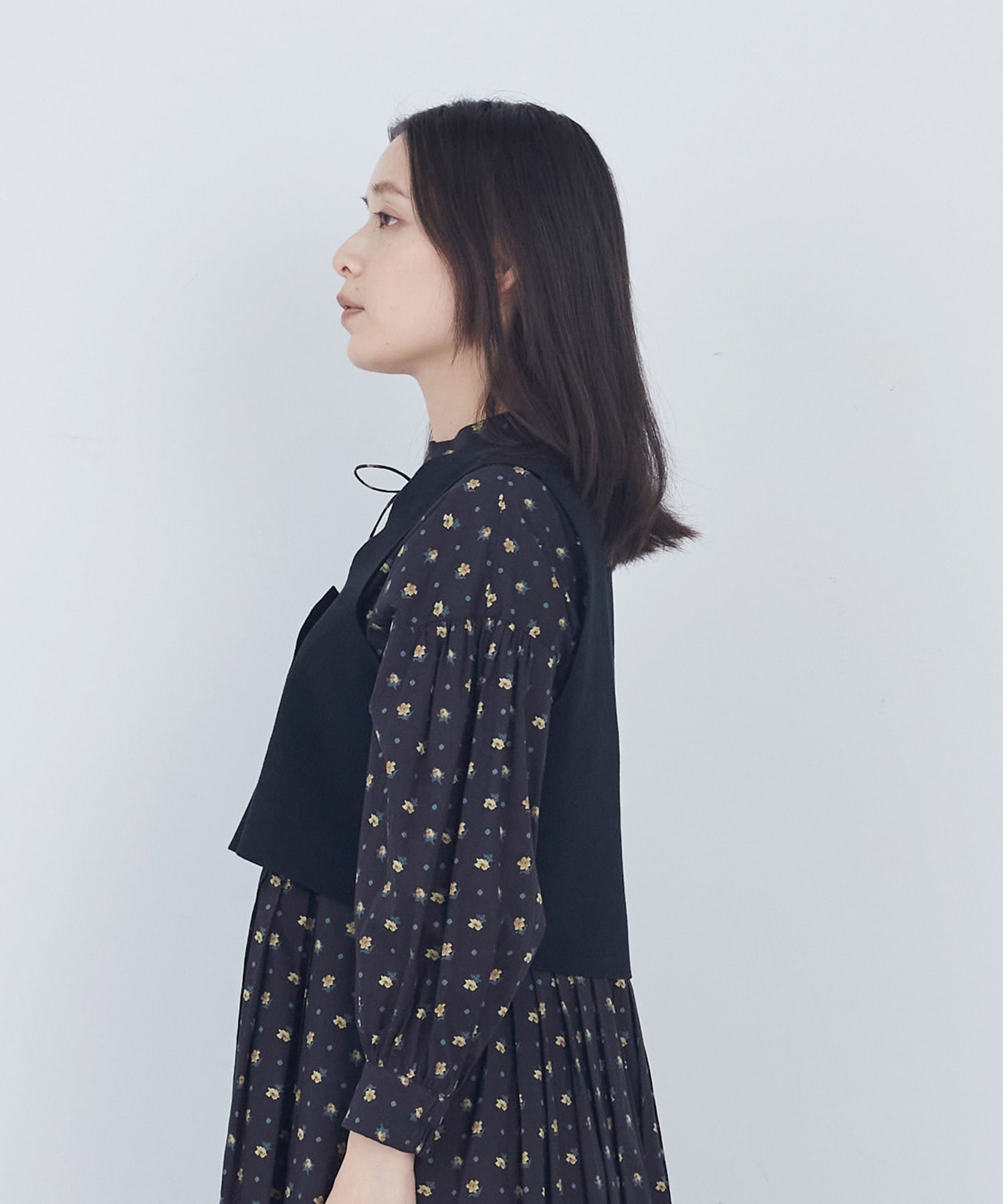 【ADIEU TRISTESSE】【2way】COTTON SURFミラノリブビスチェ風ベスト 詳細画像 ブラック 6