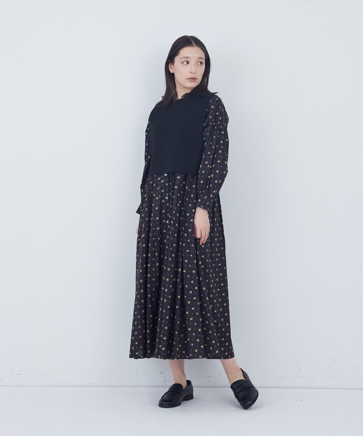 【ADIEU TRISTESSE】【2way】COTTON SURFミラノリブビスチェ風ベスト 詳細画像 ブラック 8