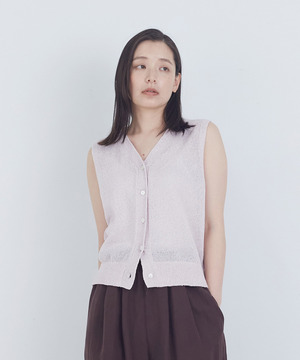 【ADIEU TRISTESSE】TSUMUGI和紙天竺ベスト 詳細画像 ピンク 1