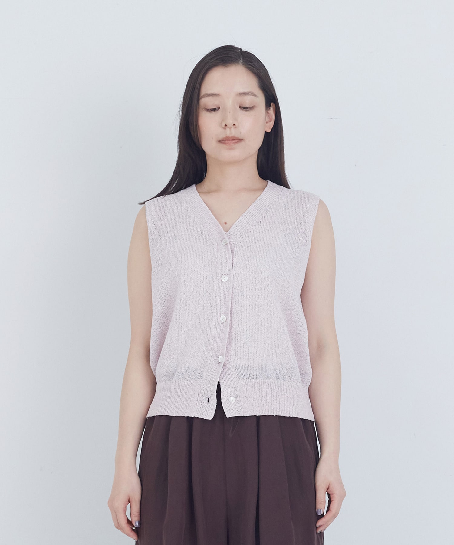 【ADIEU TRISTESSE】TSUMUGI和紙天竺ベスト 詳細画像 ピンク 4