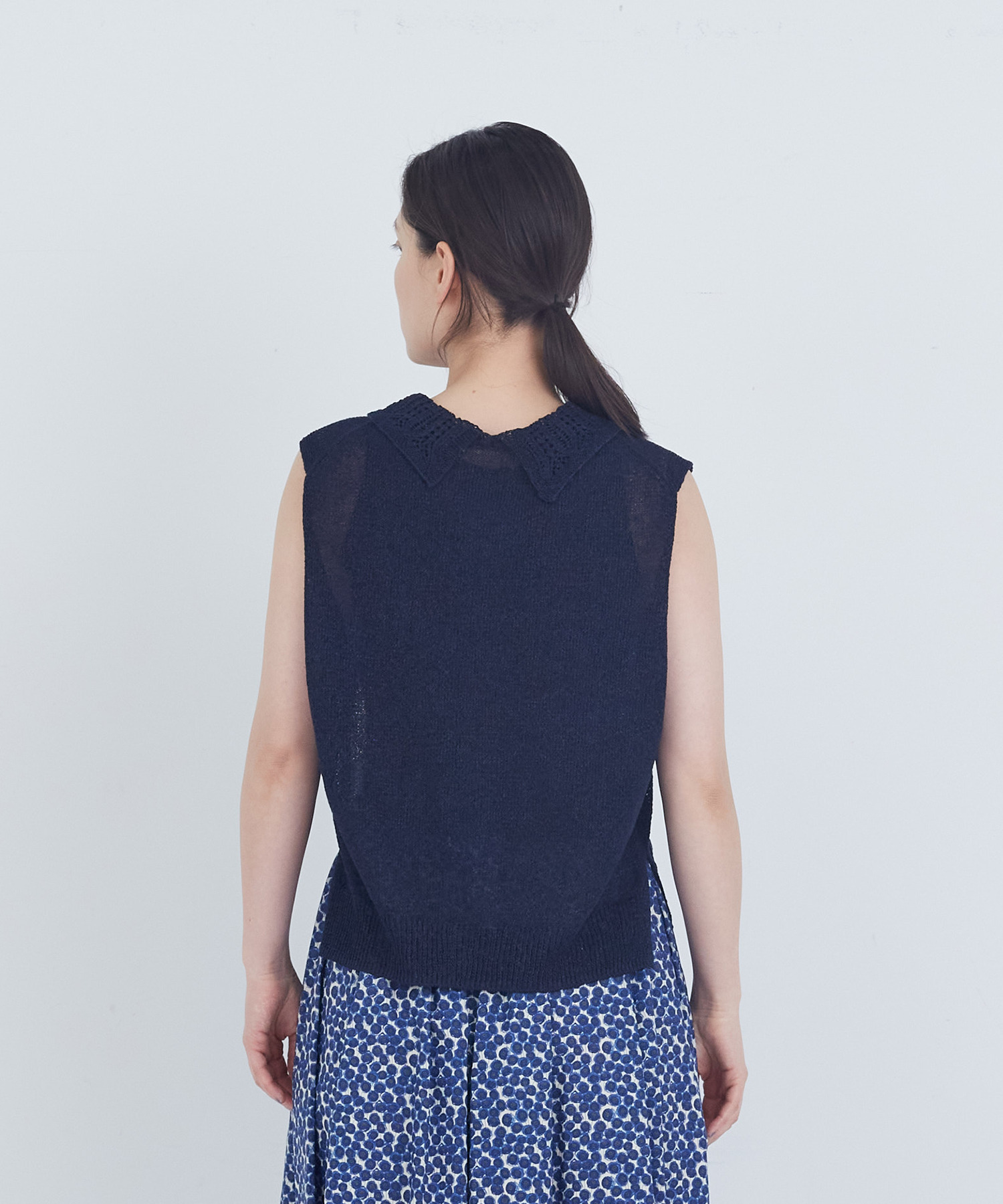 【ADIEU TRISTESSE】TSUMUGI透かし襟ベスト 詳細画像 ネイビー 12