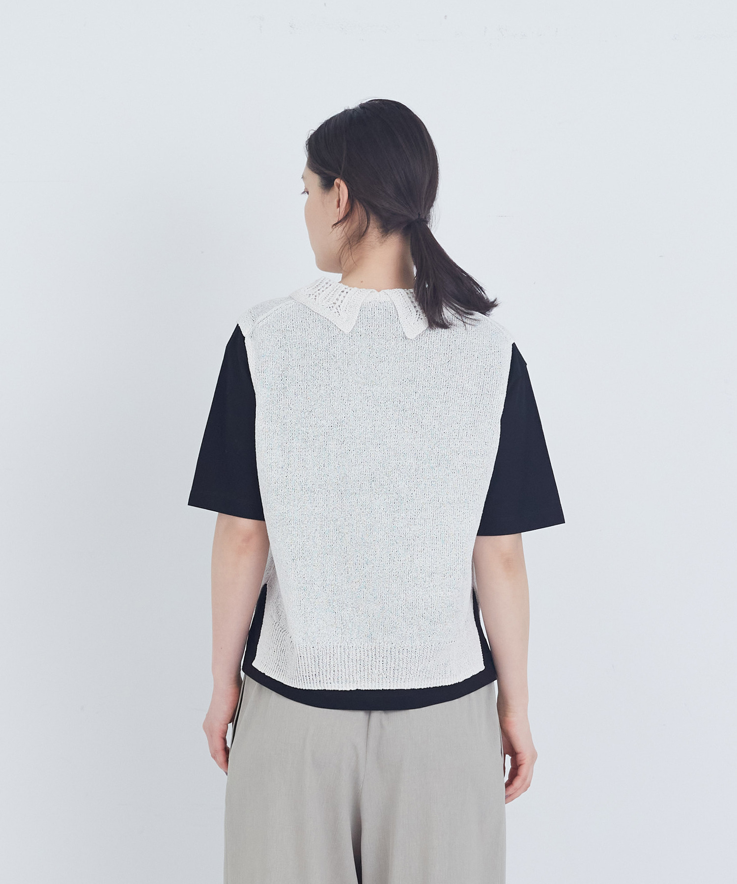 【ADIEU TRISTESSE】TSUMUGI透かし襟ベスト 詳細画像 ネイビー 18