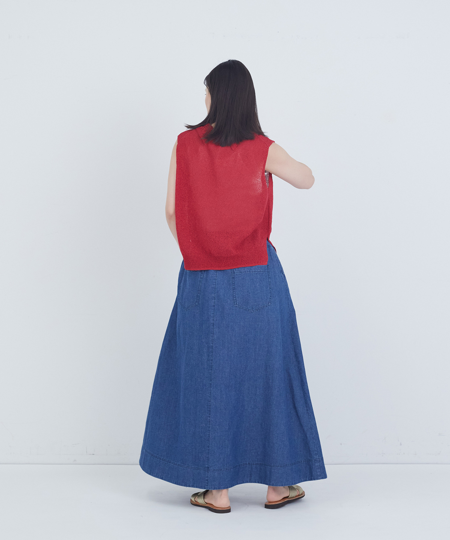 【ADIEU TRISTESSE】TSUMUGI透かし襟ベスト 詳細画像 ネイビー 3