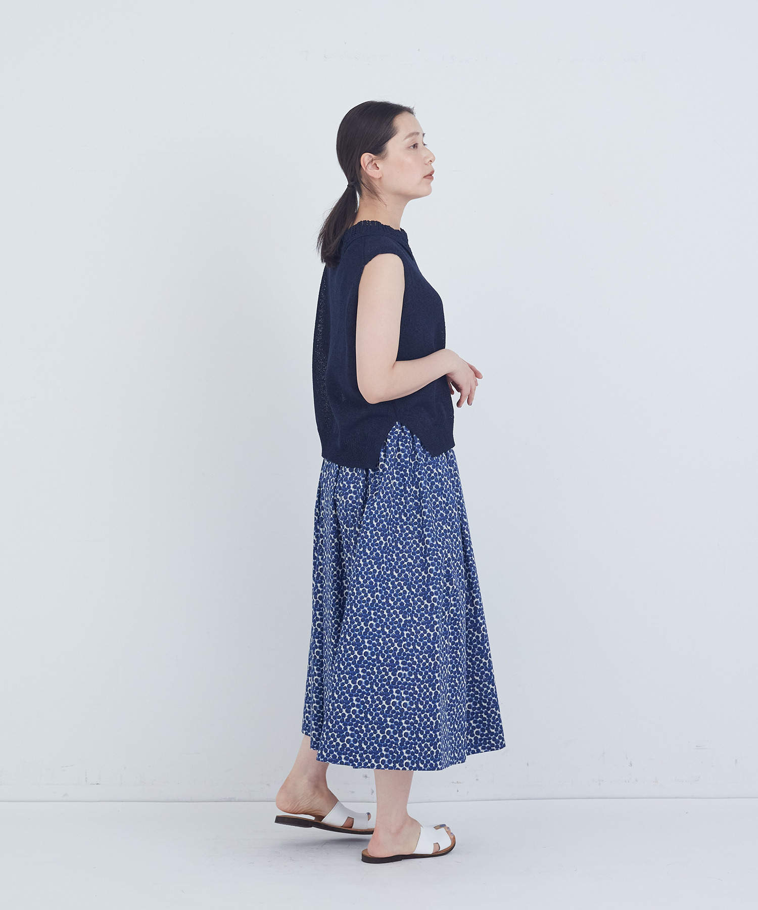 【ADIEU TRISTESSE】TSUMUGI透かし襟ベスト 詳細画像 ネイビー 8