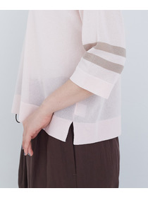 【ADIEU TRISTESSE】ペーパーポリエステルライン入りニット 詳細画像 ネイビー 21