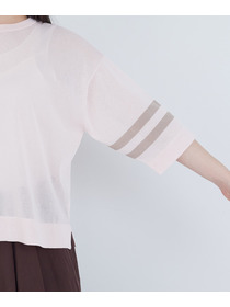 【ADIEU TRISTESSE】ペーパーポリエステルライン入りニット 詳細画像 ネイビー 22