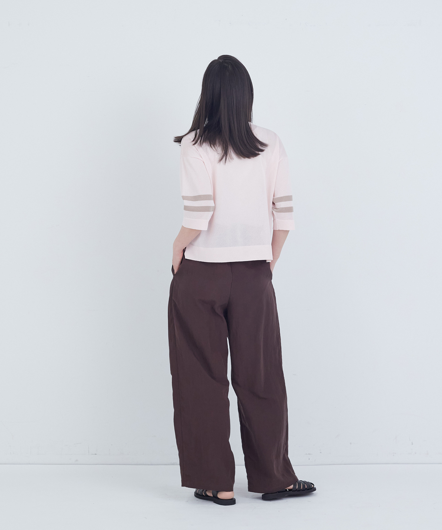 【ADIEU TRISTESSE】ペーパーポリエステルライン入りニット 詳細画像 ネイビー 15