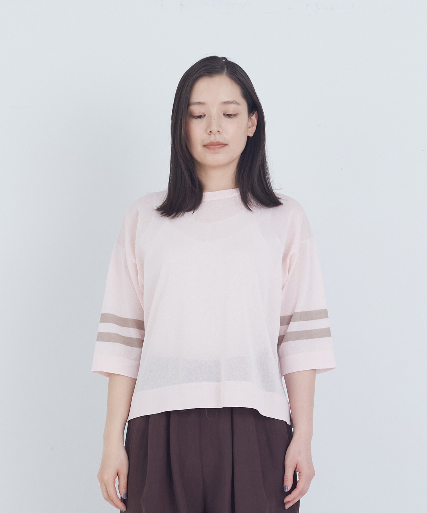 【ADIEU TRISTESSE】ペーパーポリエステルライン入りニット 詳細画像 ネイビー 16