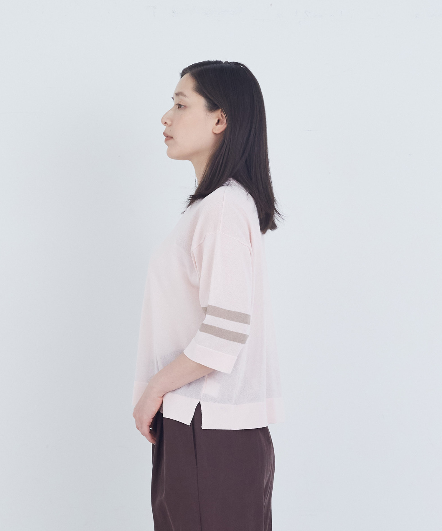 【ADIEU TRISTESSE】ペーパーポリエステルライン入りニット 詳細画像 ネイビー 17