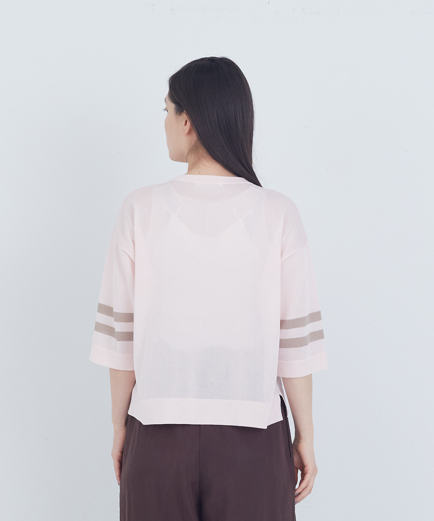 【ADIEU TRISTESSE】ペーパーポリエステルライン入りニット 詳細画像 ネイビー 18