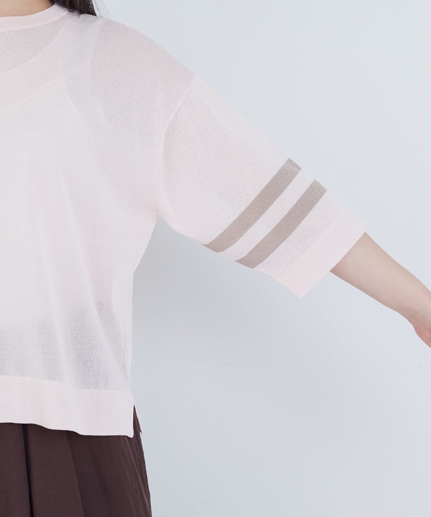 【ADIEU TRISTESSE】ペーパーポリエステルライン入りニット 詳細画像 ネイビー 22