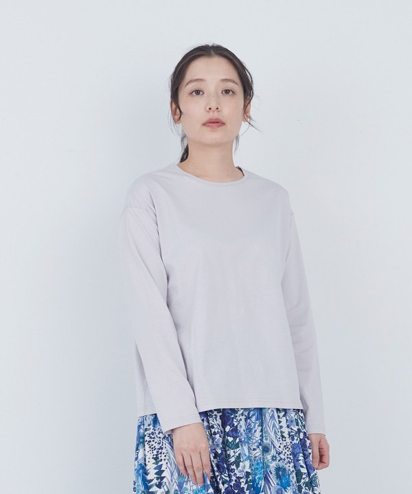 刺繍入りロングスリーブＴシャツ 詳細画像 グレー 1