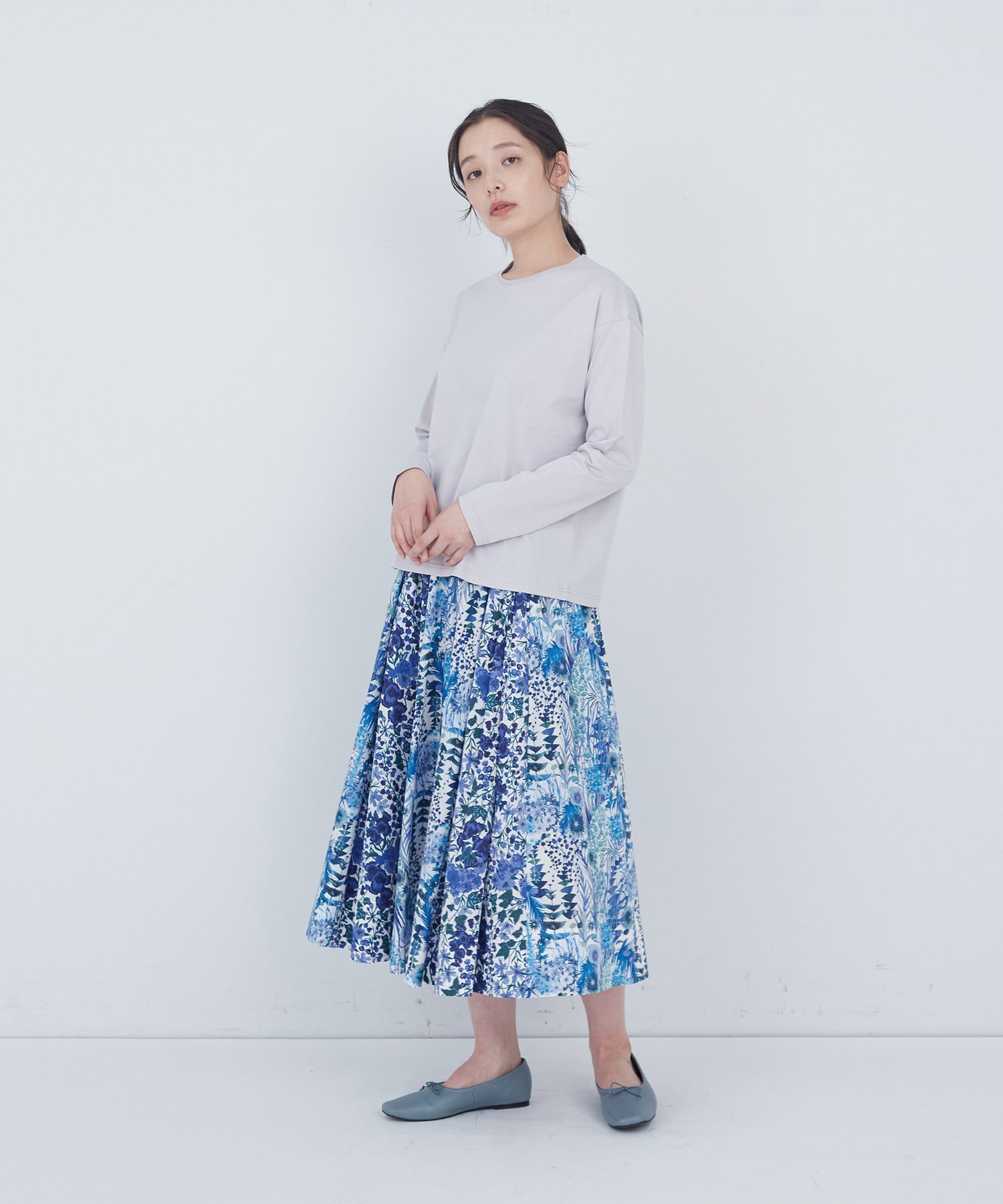 【ADIEU TRISTESSE】刺繍入りロングスリーブＴシャツ 詳細画像 グレー 13