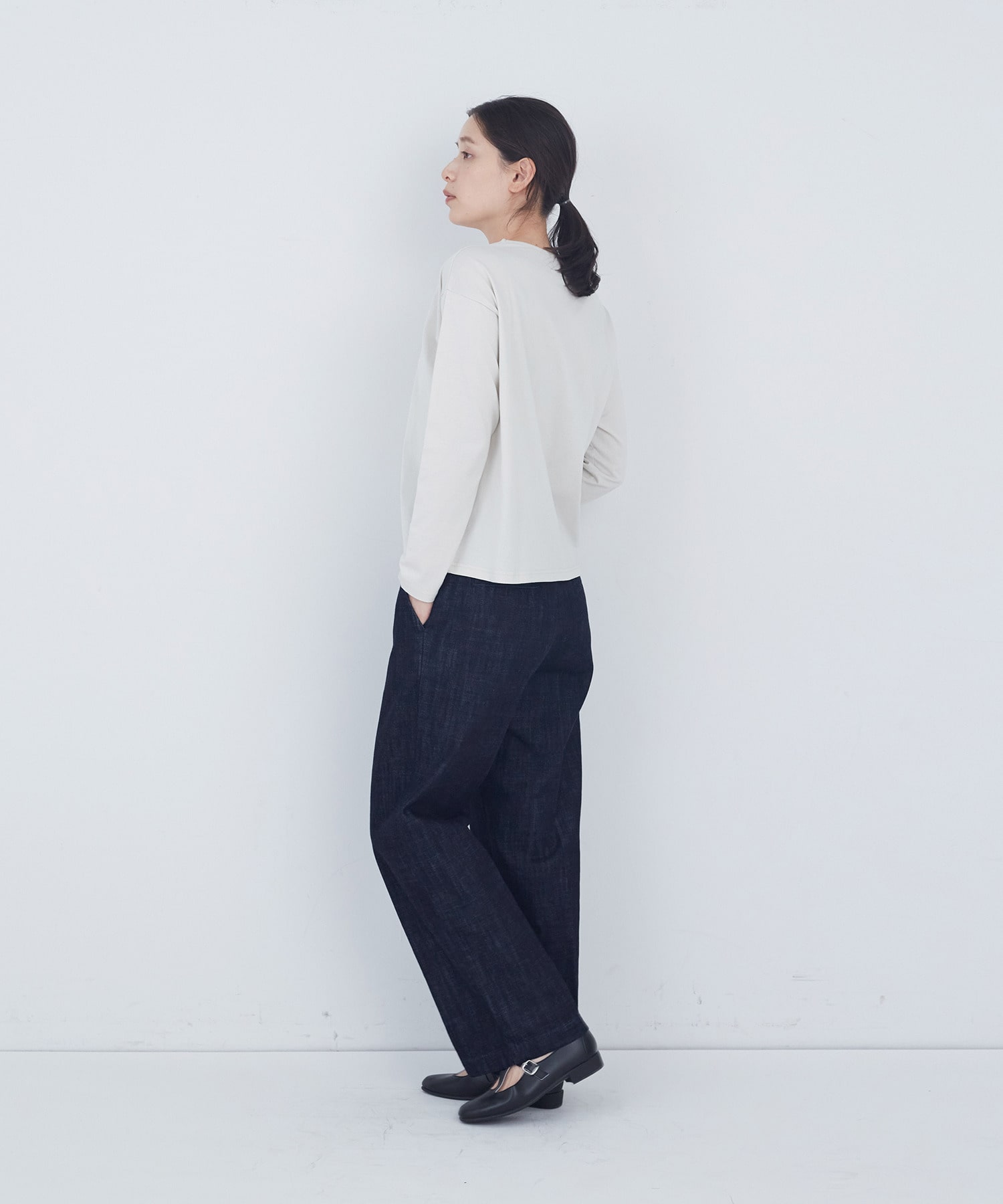 【ADIEU TRISTESSE】刺繍入りロングスリーブＴシャツ 詳細画像 グレー 2