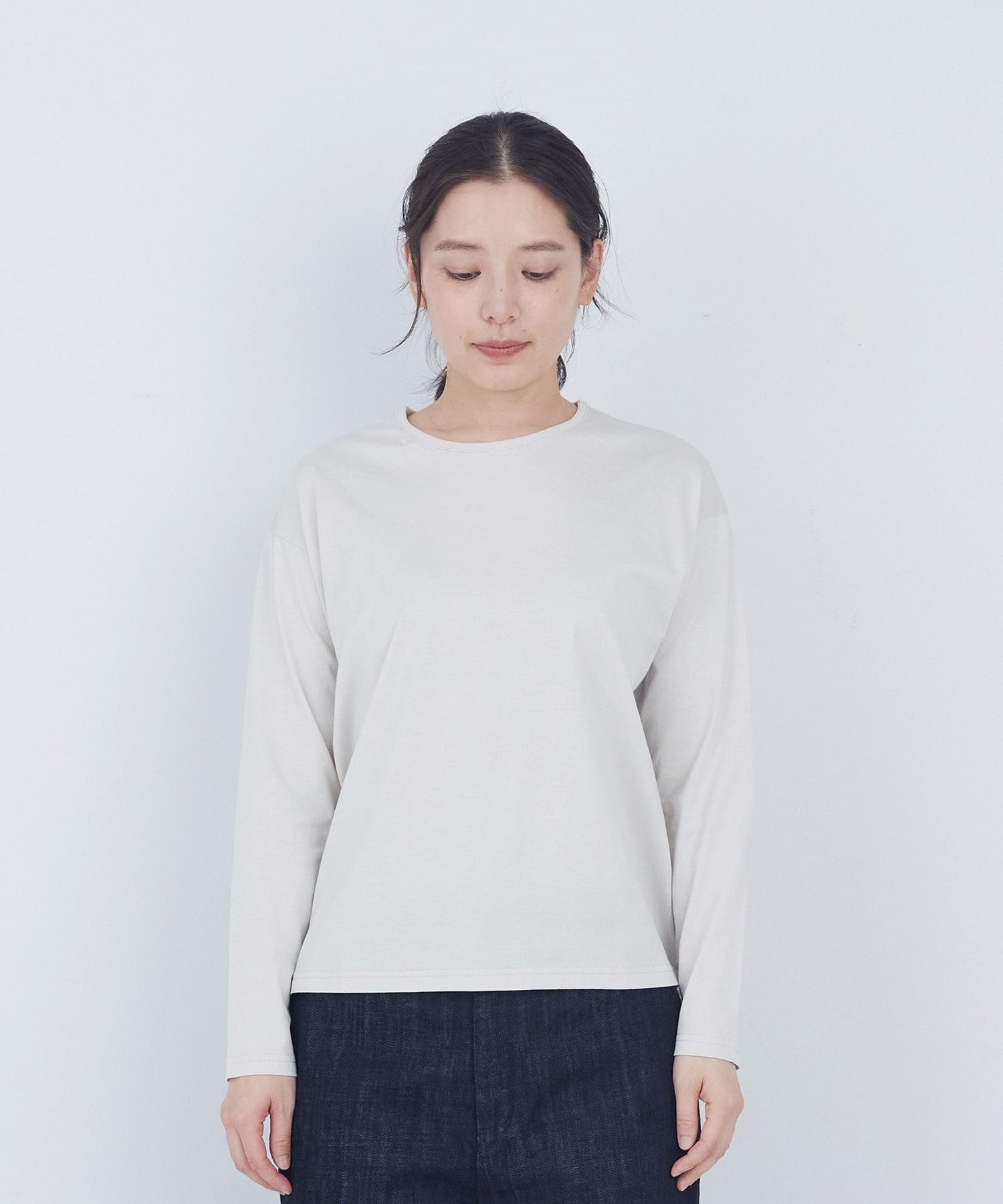 【ADIEU TRISTESSE】刺繍入りロングスリーブＴシャツ 詳細画像 グレー 4