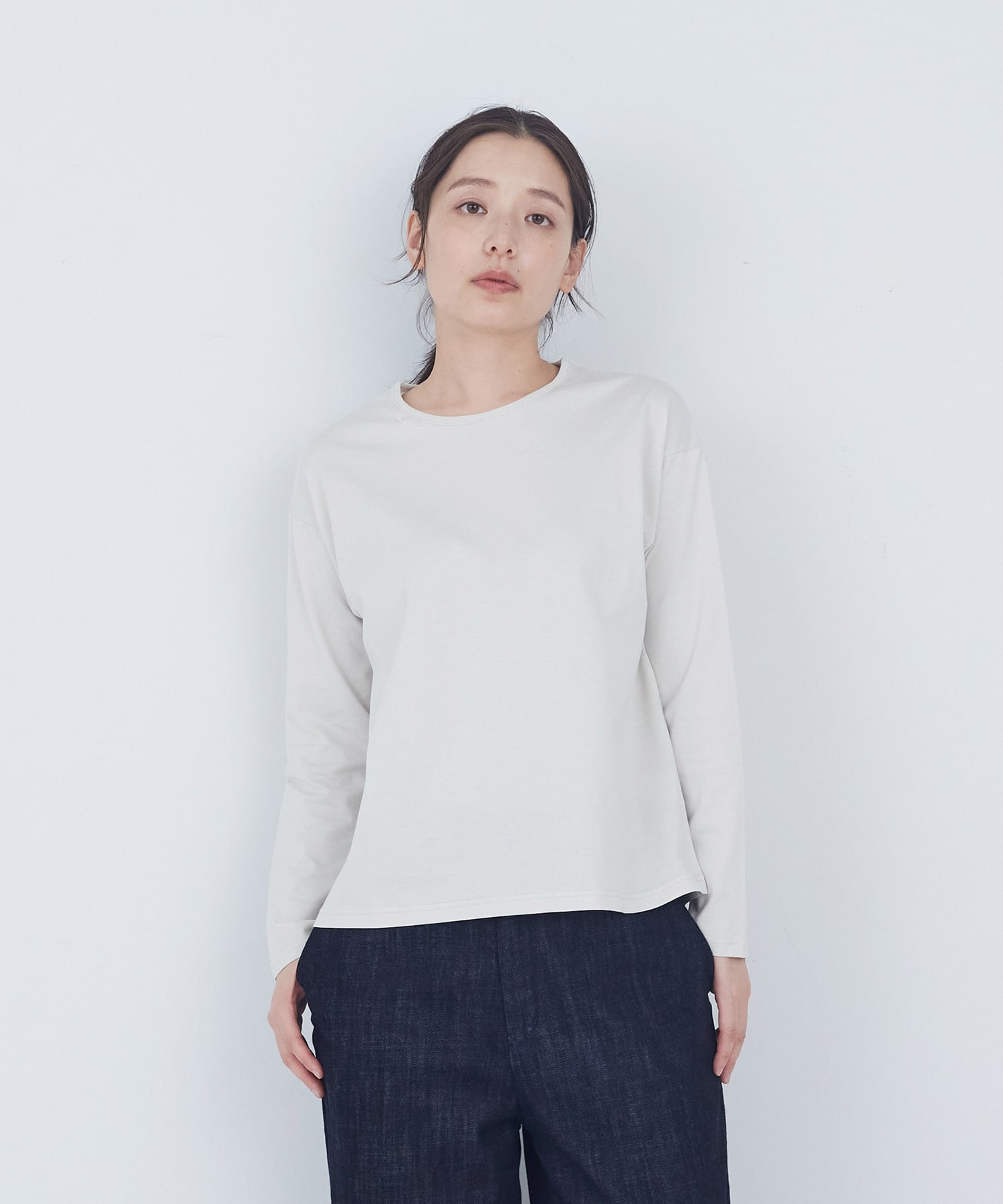 【ADIEU TRISTESSE】刺繍入りロングスリーブＴシャツ 詳細画像 アイボリー 1