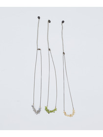 【ADIEU TRISTESSE】ドロップ型天然石ネックレス 詳細画像 グレー 1