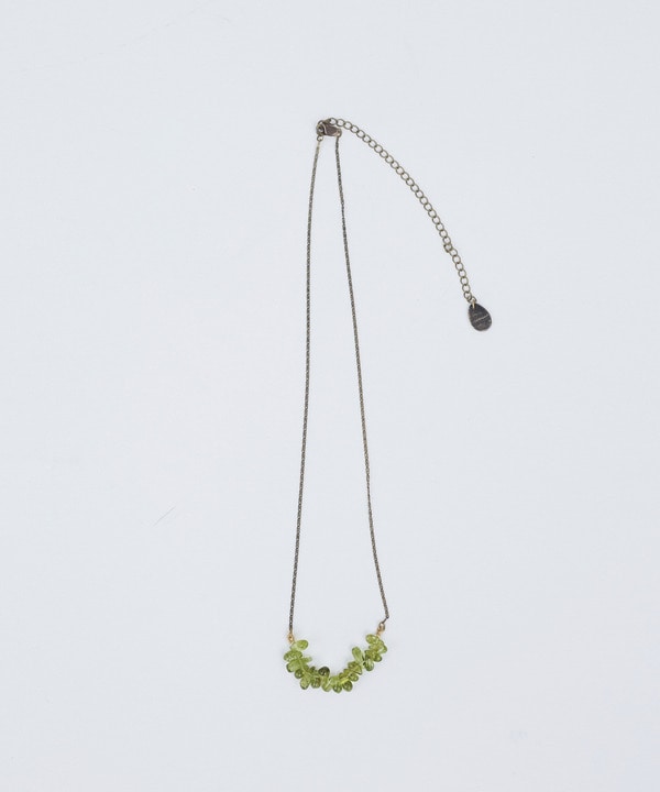 ドロップ型天然石ネックレス 詳細画像 グリーン 1