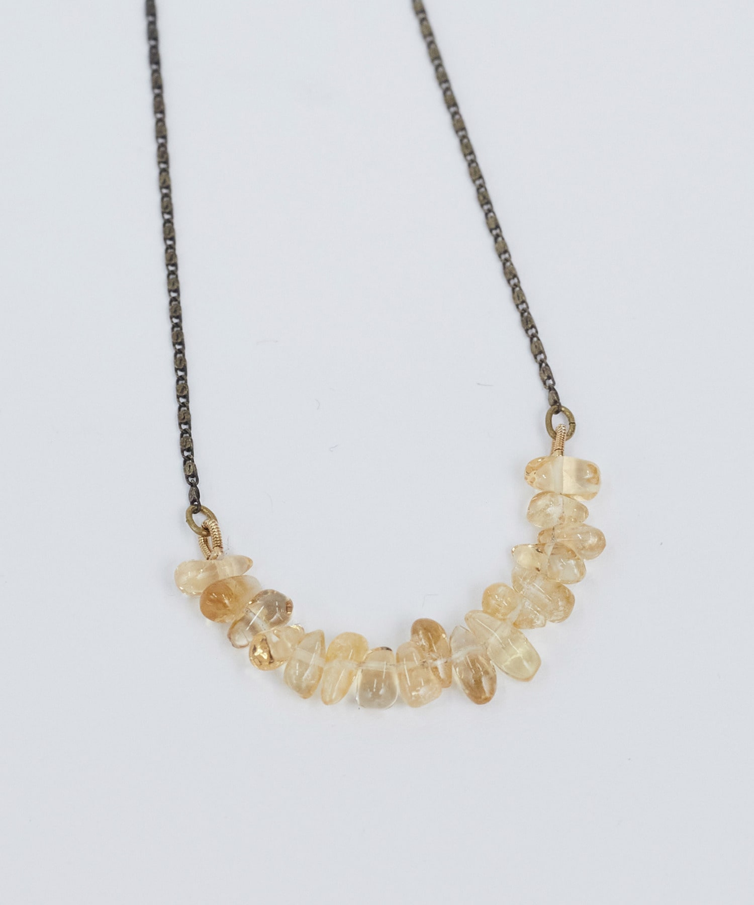 【ADIEU TRISTESSE】ドロップ型天然石ネックレス 詳細画像 グレー 2