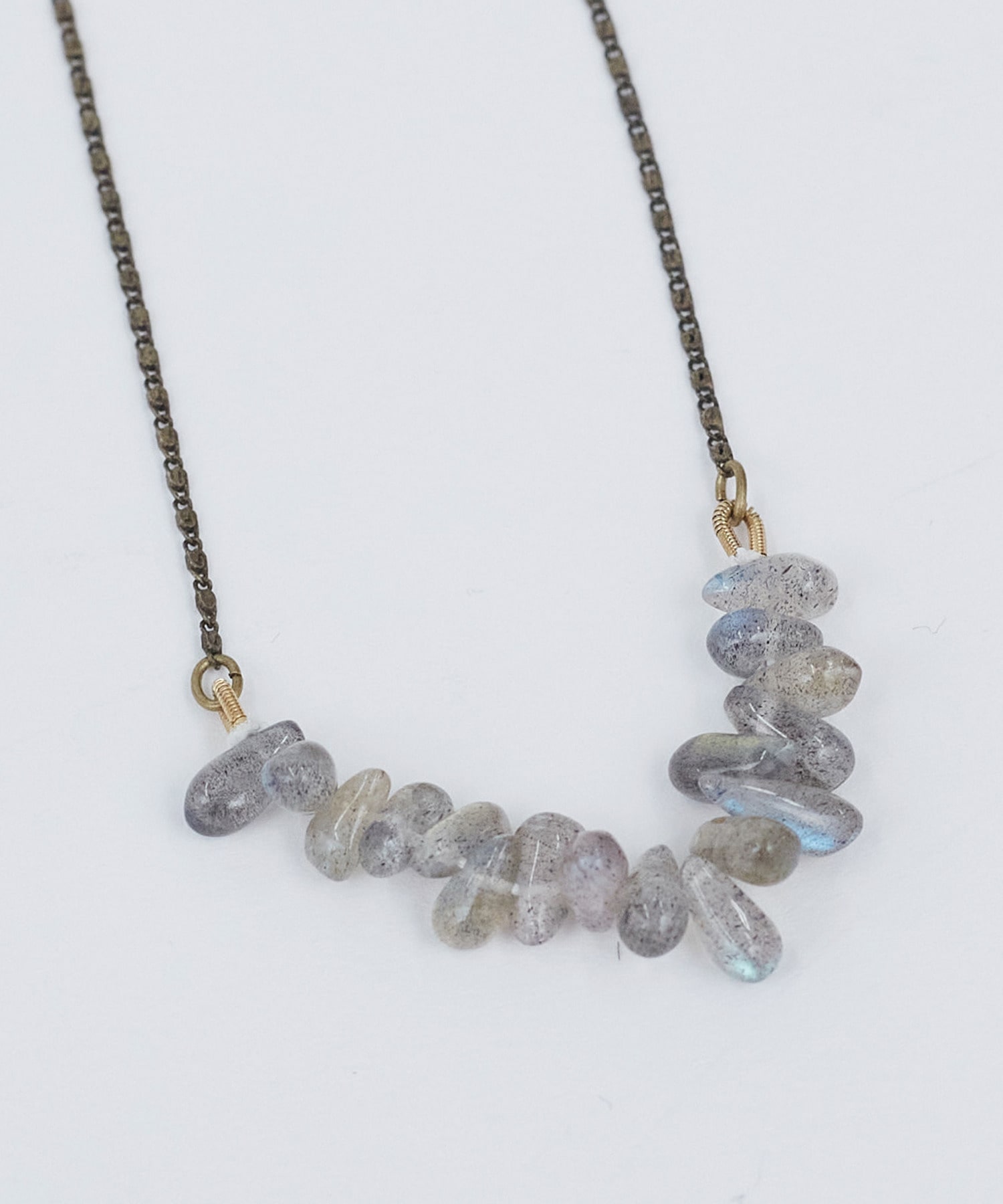 【ADIEU TRISTESSE】ドロップ型天然石ネックレス 詳細画像 グレー 8