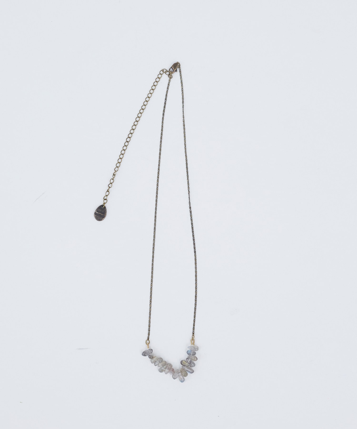 【ADIEU TRISTESSE】ドロップ型天然石ネックレス 詳細画像 グレー 1