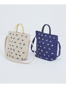 【ADIEU TRISTESSE】【2way】トリ刺繍バッグ 詳細画像 ブルー 1