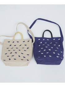 【ADIEU TRISTESSE】【2way】トリ刺繍バッグ 詳細画像 ブルー 10