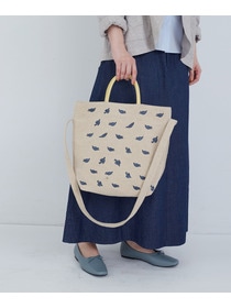 【ADIEU TRISTESSE】【2way】トリ刺繍バッグ 詳細画像 ブルー 3