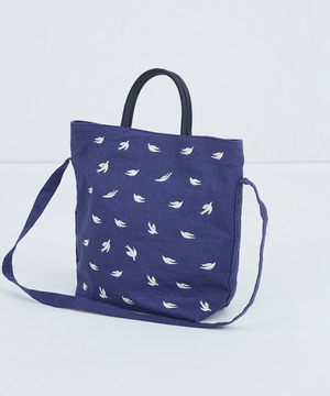 【ADIEU TRISTESSE】【2way】トリ刺繍バッグ 詳細画像 ブルー 1