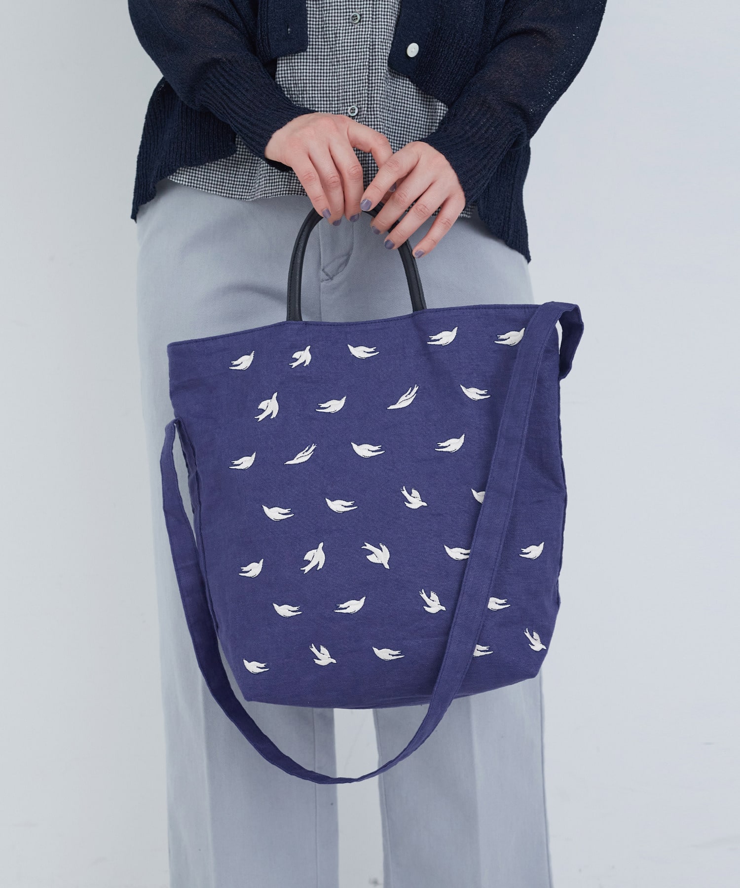 【ADIEU TRISTESSE】【2way】トリ刺繍バッグ 詳細画像 ブルー 7