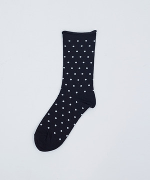 【ADIEU TRISTESSE】履き口くるっとドットソックス 詳細画像 ブラック系その他 1