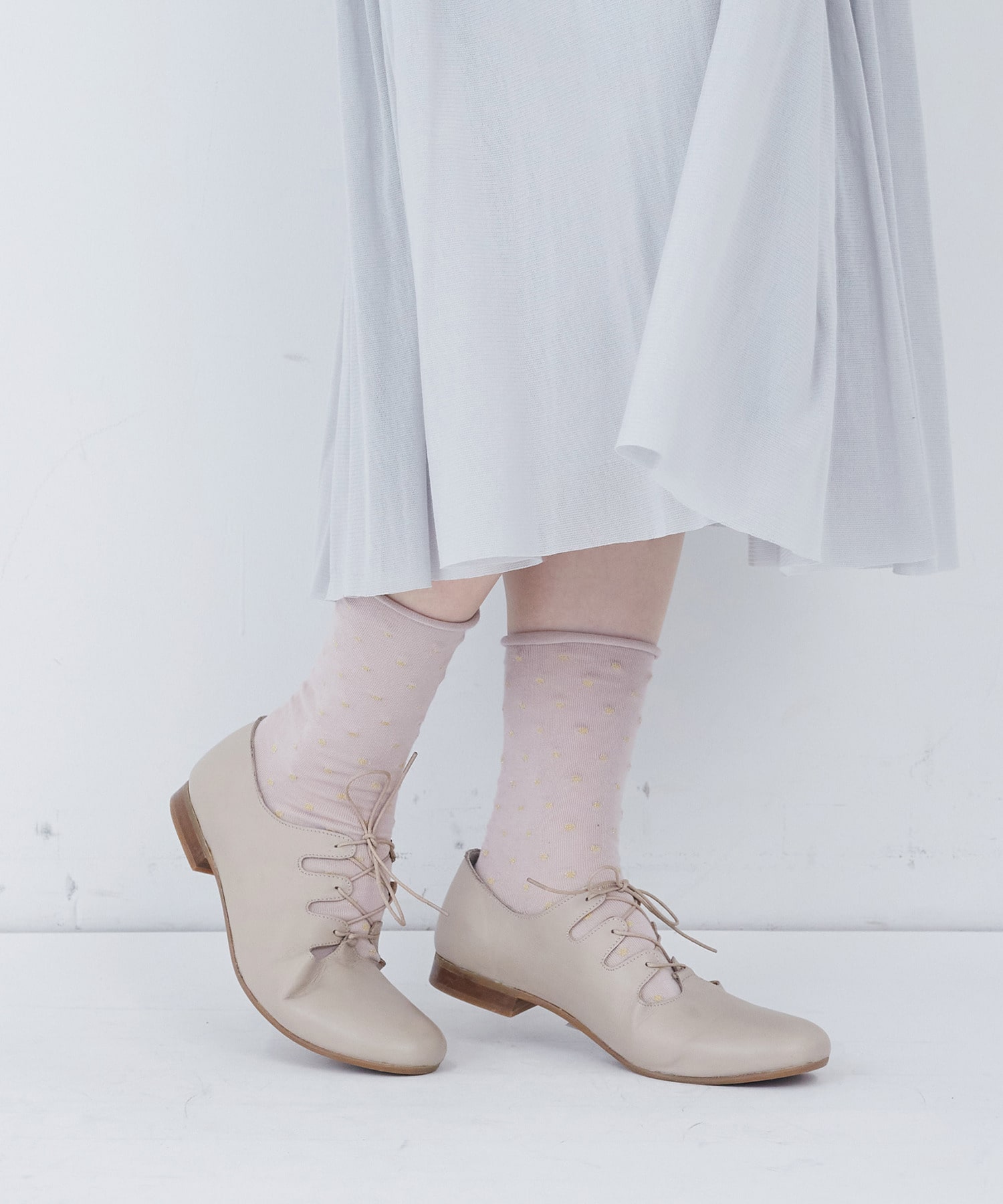 【ADIEU TRISTESSE】履き口くるっとドットソックス 詳細画像 ブラック系その他 2