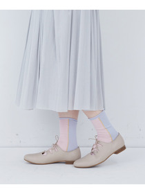 【ADIEU TRISTESSE】ラメライン入り配色ソックス 詳細画像 グレー系その他 2