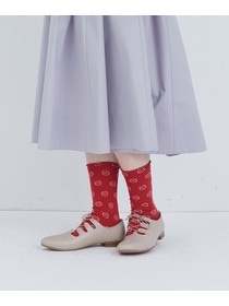 【ADIEU TRISTESSE】ドットサークル柄ソックス 詳細画像 レッド 3