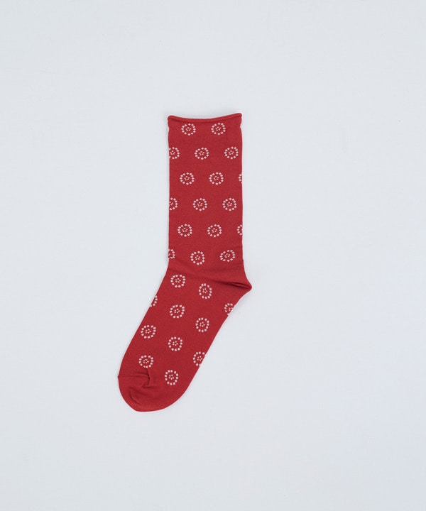 ドットサークル柄ソックス 詳細画像 レッド 1