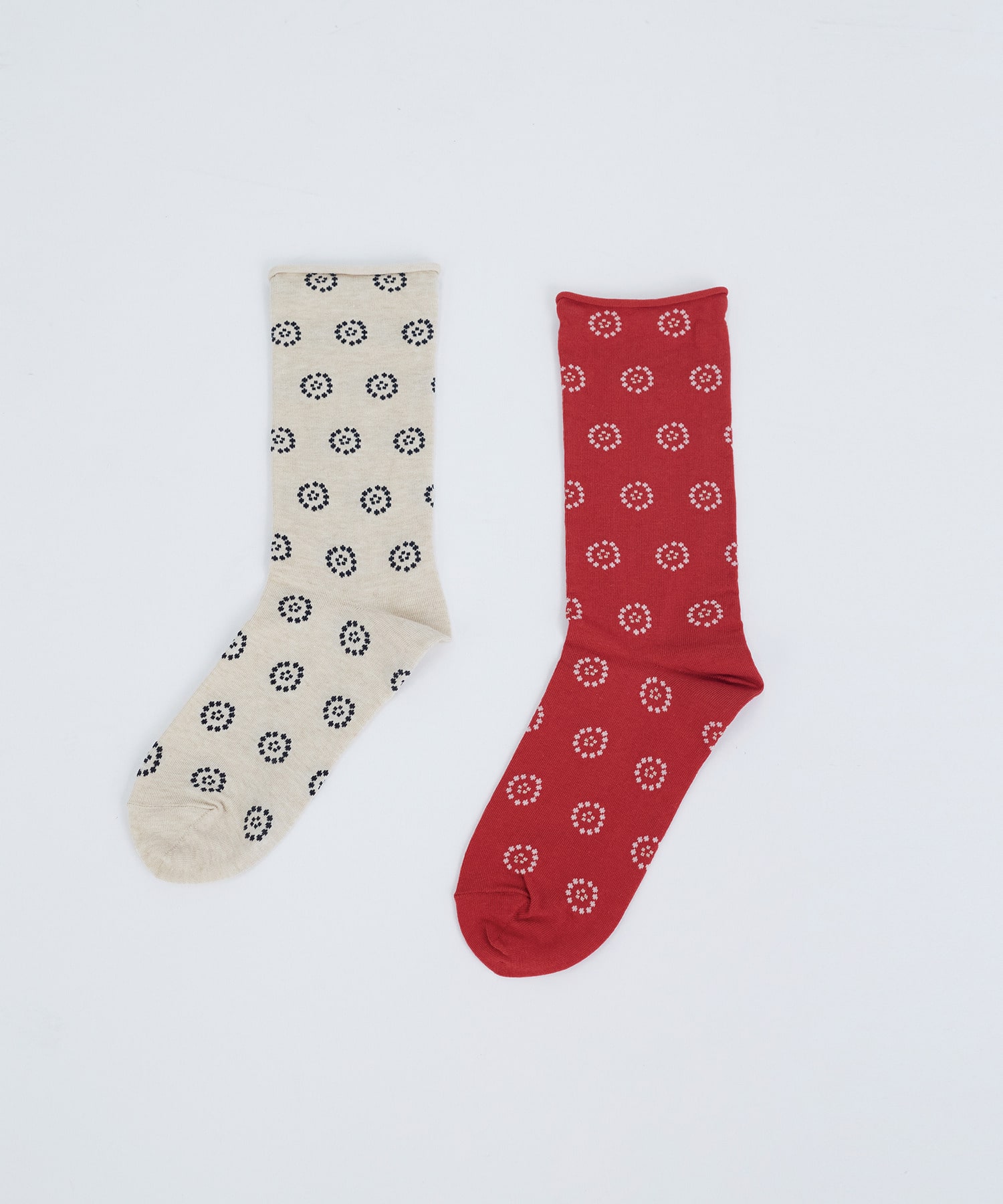 【ADIEU TRISTESSE】ドットサークル柄ソックス 詳細画像 レッド 1